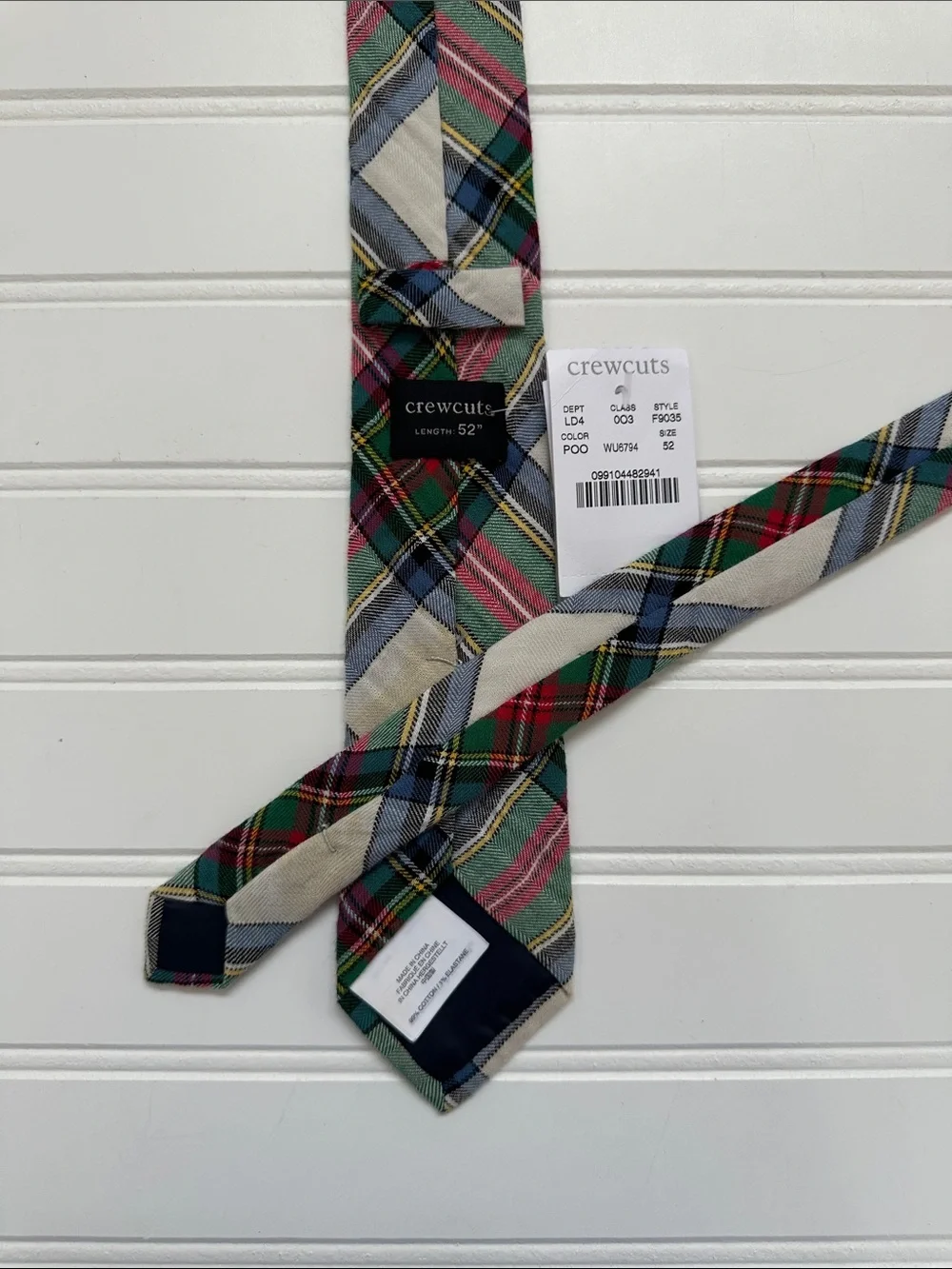 NWT Crewcuts Multicolored Plaid Tie